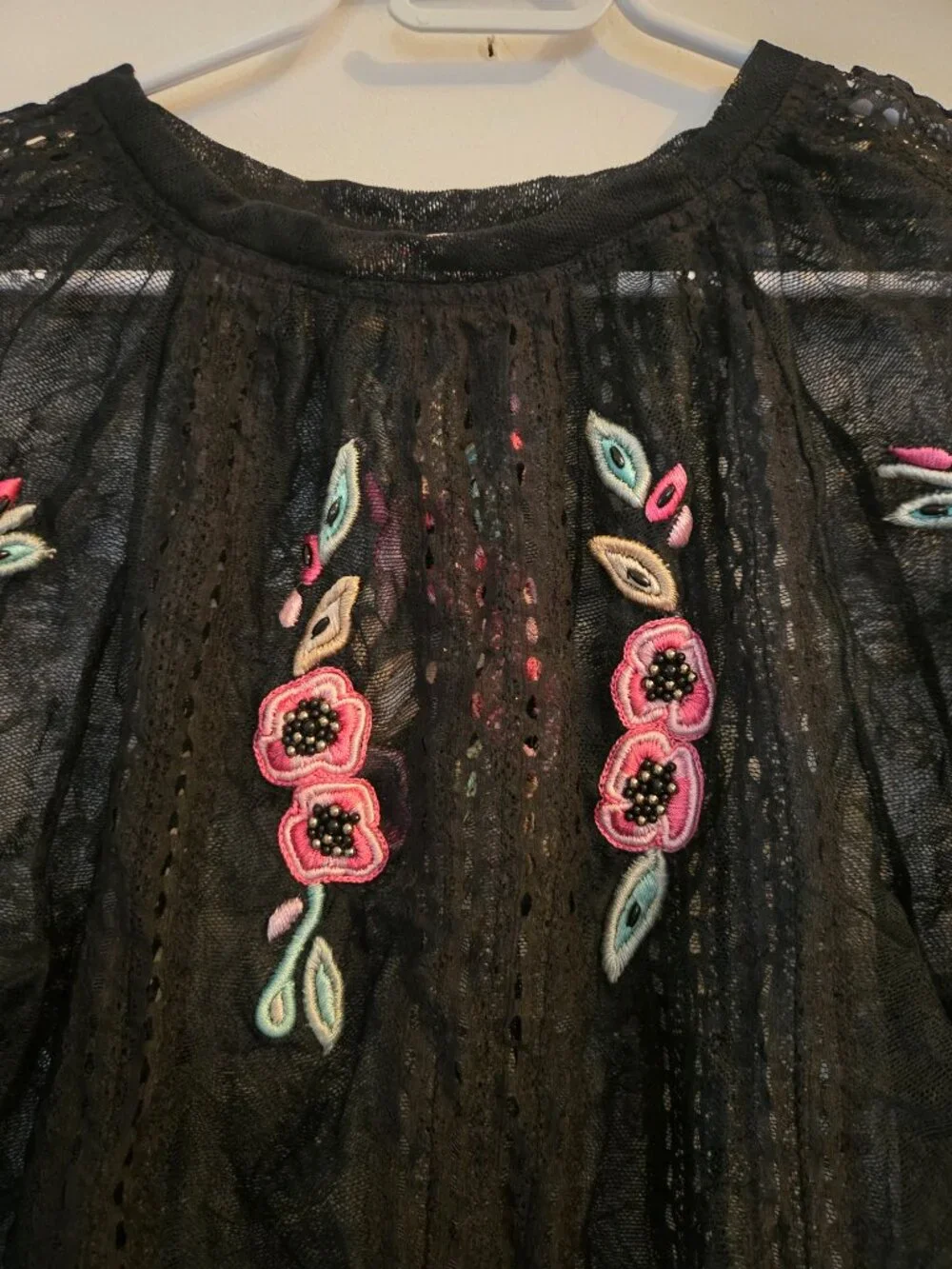 Vintage Matthew Williamson Romantic Poet Blouse Black Lace Size 8 Small - Picture 3 of 8
